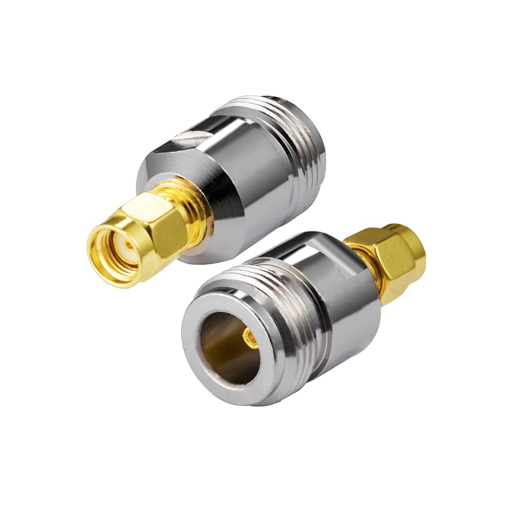 Vecys RP-SMA Male to N-Type Female Adapter RP-SMA Wifi Antenna Adapter for Wlan Outdoor Wifi Antenna RPSMA Wlan 4G Wifi Router Wirelesse Router Bluetooth(2 pcs)