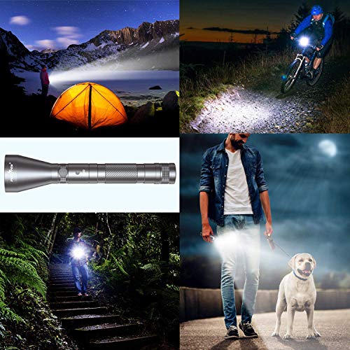 1500 Lumens LED Flashlight USB Rechargeable IP68 Waterproof Ultra Bright Tactical Flash light Torch for Outdoor Camping Hiking Cycling