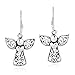 AeraVida Guardian Angel of Love Filigree Sterling Silver Dangle Earrings, 16x30mm