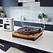 Bluetooth Turntable,JOPOSTAR Vinly Record Player Built-in Dual Stereo Speakers, LP 3-Speed Belt Driven, Aux Input & RCA Output, Natural Wood (9F-6VH7-HRQZ)