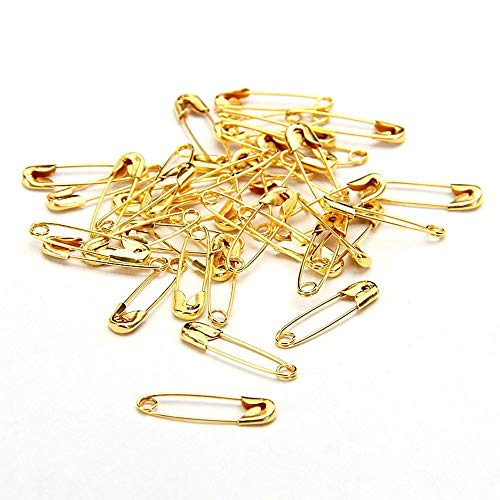 1000 pcs Exquisite Small 19mm Gold Tone Metal Clothing Accessories Trimming Fastening Safety Pins (Gold, 1000pcs)