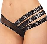 Semi-Transparent Panties With Lace Pieces Atty - BLACK, XL