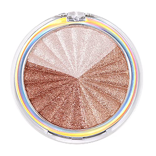 Bronzers And White Shimmer Highlighter Makeup Highlighters Contour Palette,3 Shades Shimmer Face Illuminator Highlighter, Highlighter+Makeup iluminadores de maquillaje (3 Colors)