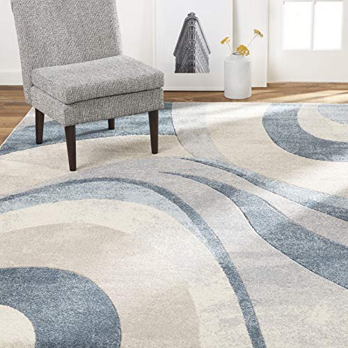 Home Dynamix Tribeca Slade Modern Area Rug, Abstract Blue 5'2"x7'2