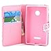 Lumia 435 Case, Enjoy Sunlight Microsoft Lumia 435 Case [Kickstand Feature] Luxury Wallet PU Leather Folio Wallet Flip Case Cover Built-in Card Slots for Microsoft Nokia Lumia 435 Case[Waves Smile] with 1 Stylus Pen