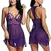 Avidlove Womens Slim Lace Cups Strappy Babydoll lingerie Mesh Chemise