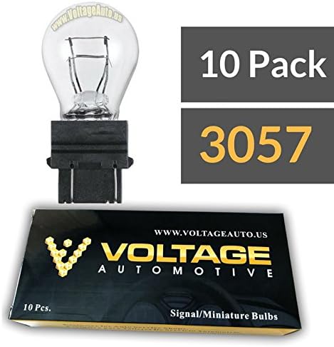 (10 Pack) 3057 Automotive Brake Light Turn Signal Side Marker Tail Light Miniature Bulb - Voltage Automotive - Standard Replacement