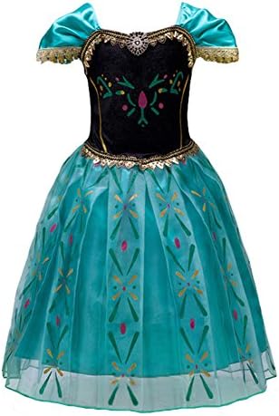 Asture Princess Anna Elsa Party Costume Dress (140, green)