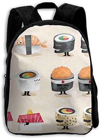 Boys Girls Various Japanese Sushi Popular Printing Toddler Pre School Backpack Bags Lightweight