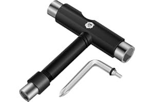 Panjshirv Skateboard Tools Skate Tools Multi-Function Portable Skateboard T Tool Accessory ，T-Type Allen Key and L-Type ，Skateboard Hardware Gold Bolts Set