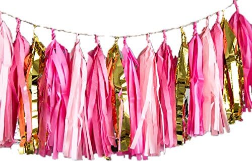 20pcs Colorful DIY tissue tassel garland wedding baby shower party decoration Rose