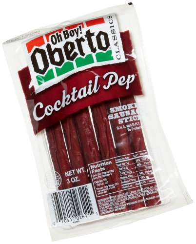 Oh Boy! Oberto Classics Cocktail Pep Smoked Sausage Sticks, 3 Ounce (Pack of 8)