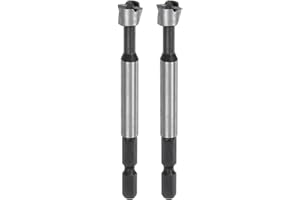 HARFINGTON 2pcs Forstner Drill Bits 12mm (15/32") Multi-Tooth Serrated Carbon Steel Wood Hinge Drill Bit with 1/4" Hex Shank 