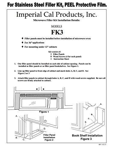 Universal Stainless Steel Over the Range L Shaped Microwave Fill Filler Kit - Fills a 36" Wide by 17-1/4" Tall Spot FK3-SS
