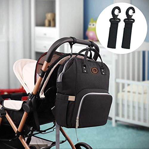 Alyaan Koko Baby Travel Nappy Changing Bag Backpack Waterproof Large Capacity Stroller Hooks Multi-Function Stylish Diaper Food Bottles Durable (Black)