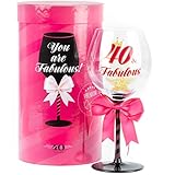 40 and Fabulous Birthday Wine Glass for Women | Fun Gift for Woman Turning Forty Years Old | Mom, Best Friend, Aunt, Sister, Cousin, Co-Worker | Big 23 oz, 8.8 Inch Tall Wine Glass