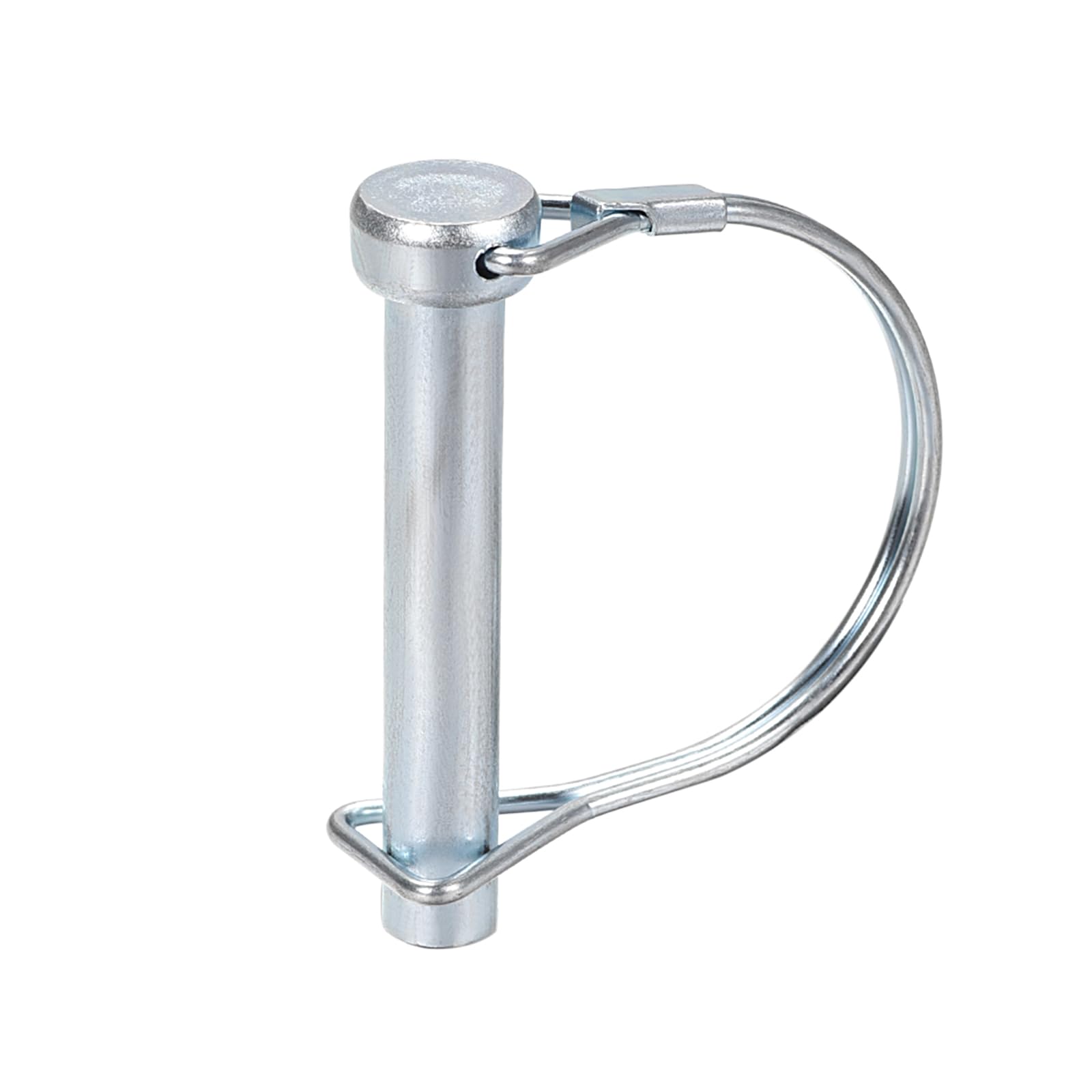 DTGN 10mm x 60mm (DxL) Shaft Locking Pin - 1Pack - Good for Farm Trailers Lawn - Carbon Steel Round Trailer Coupler Pin - Silver Tone