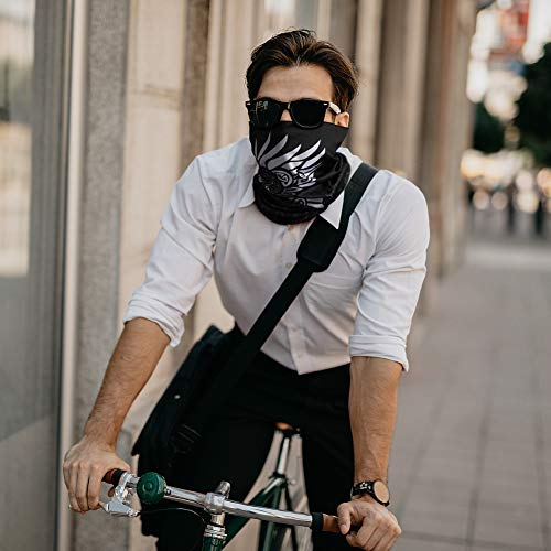 Unisex Rave Bandana Face Mask for Dust Wind Sun UV Protection Neck Gaiter/Face Scarf/Face Cover