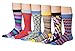 J.Korn Men's 6 Pack Colorful Funky Patterned Crew Dress Socks (8400)