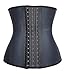 SHAPERX Women 9 Steel Boned Latex Waist Trainer Corset Waist Cincher Body Shaper Slimmer Tummy Control Shapewear Black, SZ1208-Black-M