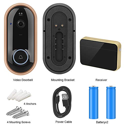 NewPal Smart Video Doorbell Wireless Home doorbell 1080P Camera with 2 Rechargable Batteries and Indoor Chime Included, 2-Way Talk, Night Vision, Pir Motion Detection.Supported for ISO Andriod Phones