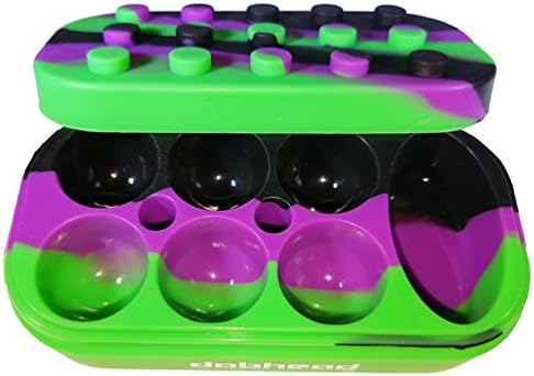 Multi Compartment Silicone Non Stick Container Jar (Purple/Black/Green)