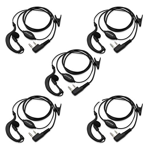 abcGoodefg 2 Pin Walkie Talkie Earpiece Headset with Mic for Baofeng UV-5R BF-888S Kenwood Arcshell Retevis H-777 RT21 RT22 Two Way Radios 2 Pack