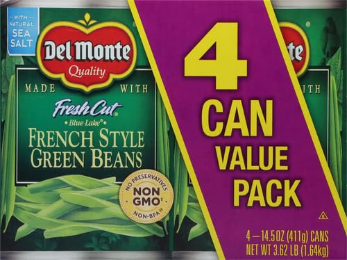 DEL MONTE FRESH CUT BLUE LAKE FRENCH STYLE GREEN BEANS, 14.5 OZ. CAN, CANNED VEGETABLES (PACK OF 4)