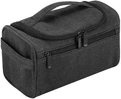 Travel Toiletry Bag Waterproof Bathroom Shower Bags with Hanging Hook Leak Proof Travel Essentials Packing Organizer Dopp Kit for Men Women Toiletry Accessories Cosmetics (Canvas Style)