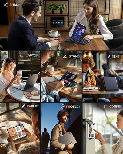 typecase Touch Case with Keyboard for iPad Pro 13"(M5/M4, 2025/2024), iPad Air 13"(M4/M3/M2, 2026/2025/2024) & iPad Pro 12.9", Trackpad, 360° Rotatable, 11-Colors Backlit, Space Black