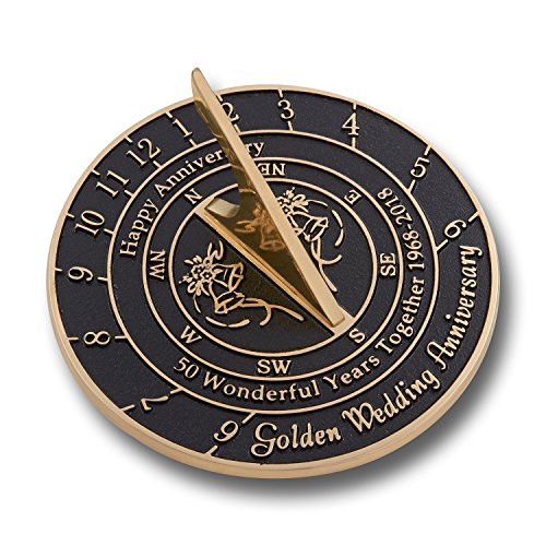 Golden Wedding Anniversary Sundial Gift