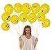Emoji Universe Series One: Latex Emoji Smiley Face Balloons 72 Pack Yellow