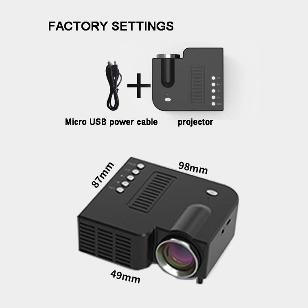 ZXGHS Proyector Video Mini Cine En Casa Portátil, Nativa De 1080P ...