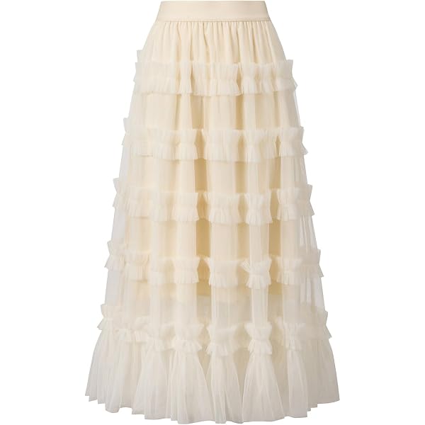 SHEIN Clasi Jupe évasée en maille transparente pour femmes, en mousseline, tenue d'été pour
