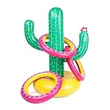 Sunnylife Cactoss Inflatable Cactus Shaped Ring Toss Beach or Pool Toy, Great Game for Kids and Adults