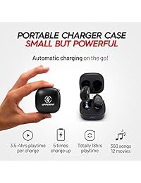 True Wireless Auriculares   Superior 3D Sonido Estéreo 5.0 Mini en Oído Bluetooth Auriculares, 18 Hr Tiempo de Juguete, Auriculares deportivos a prueba de sudor, Micrófono incorporado y altavoces duales para llamadas de teléfono