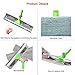 IKU Long Window Cleaner Kit Glass Squeegee Cleaning Tool with 180° Squeegee Head, Extension Pole, Microfiber Cloth(2), Groove Brush for Indoor & Outdoor Windows/Shower/Car (Green)