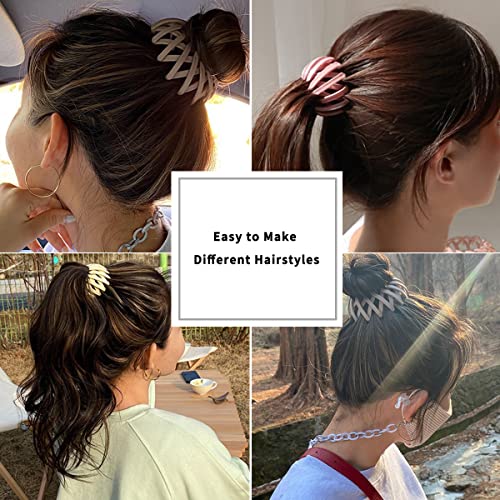 TOBATOBA Birds Nest Hair Clip, 7Pcs Lazy Bird's Nest Plate Hairpin, Bun