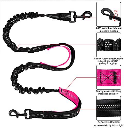 Earth Friendly Hands Free Dog Leash with Zipper Pouch Adjustable Waist Belt Shock Absorbing Padded Handles and… - Image 4