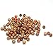 100 Pcs 10mm Fashion Mixed Eye-catching Wood Round Beads for Jewelry Making DIY