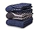 EBMORE Womens Thick Cotton Socks Soft Warm Crew Winter Cold Weather Socks 3 Pack (Blue)