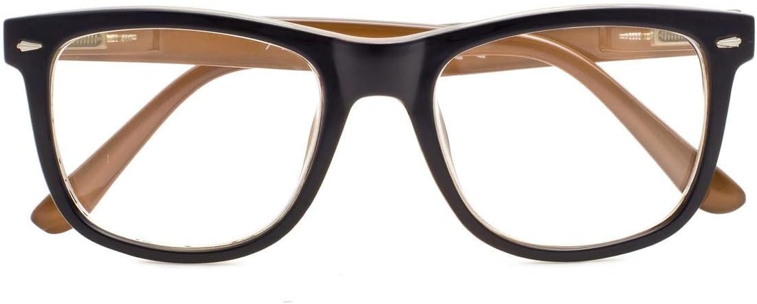 Eyekepper Design Reading Glasses Square Large Lenses Reader Eyeglasses for Women Reading Spring-Hinges Black-Brown - Image 3