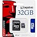 2 Pack of Kingston 32GB MicroSD HC Class 4 TF MicroSDHC with SD Adapter TransFlash Memory Card SDC32/32GB 32G 32 GB Gigs (Lot of 2) with Everything But Stromboli Memory Card Reader R