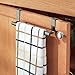 mDesign Over-the-Cabinet Expandable Kitchen Dish Towel Bar Holder - Black/Chrome