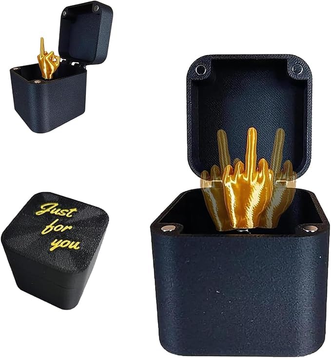 Middle Finger Surprise Gift Box, Middle Finger in a Box, Funny Middle Finger Gift Box, Gag Prank Pop UP Gifts for Adults, Novelty Christmas Prank Middle Finger Gifts for Men Women (A)