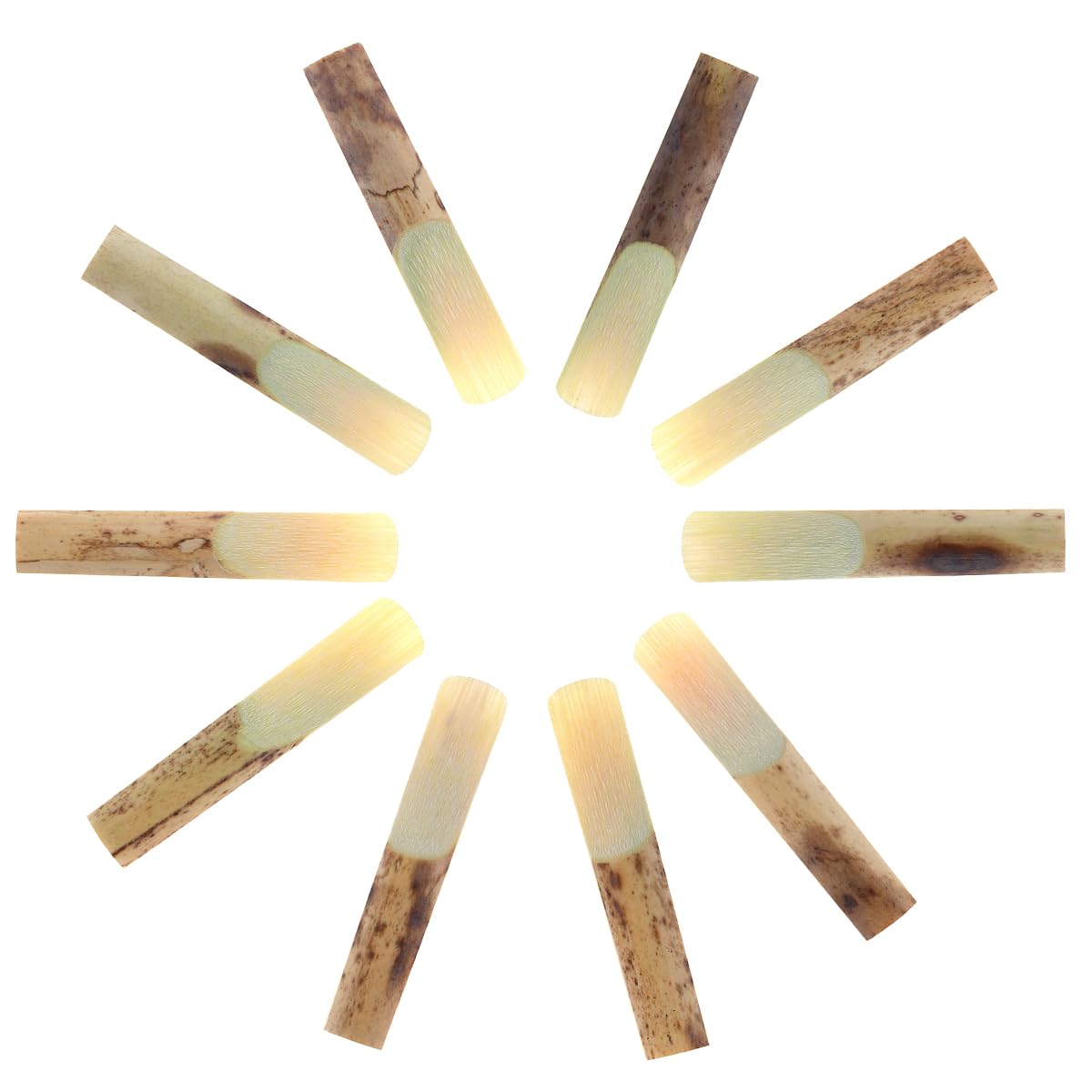 OriGlam 10 Pack Bb Clarinet Reeds, Professional Bb Strength 2.5, Clarinet Traditional Bamboo Reeds for Mouthpiece Parts