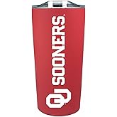 Campus Colors NCAA Stainless Steel Tumbler perfect for Gameday - 18 oz - Double Walled - Keeps Drinks Perfectly Insulated (Oklahoma Sooners - Crimson)