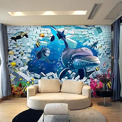 Papel tapiz temático del mundo submarino fresco de animales marinos en