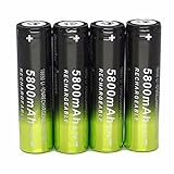 FTXJ 4PC Rechargeable 5800mAh Li-ion 18650 3.7V Battery for Flashlight lamp Torch