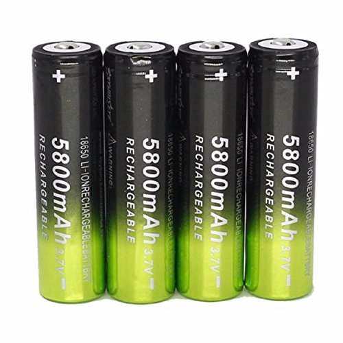 FTXJ 4PC Rechargeable 5800mAh Li-ion 18650 3.7V Battery for Flashlight lamp Torch